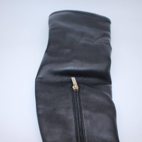 VERSACE OVER-THE-KNEE BLACK LEATHER HORSE RIDING STYLE Boots HIGH HEELS 37.5 7.5 - Picture 3 of 7